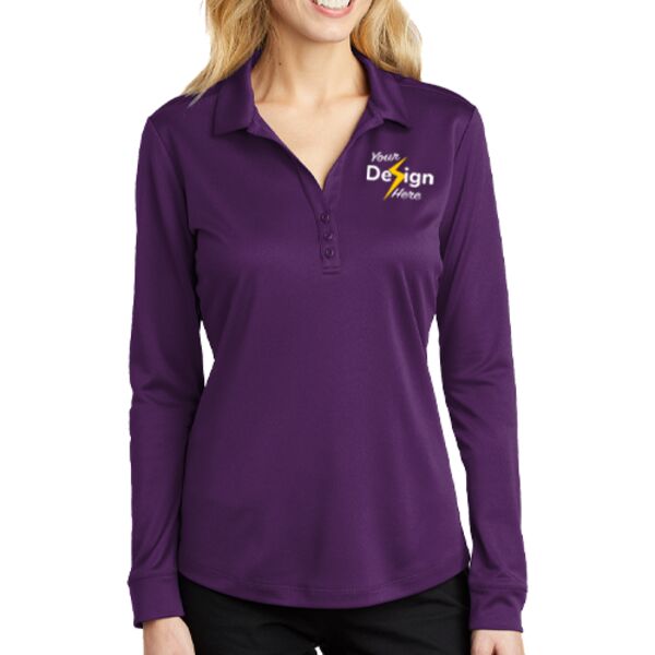Ladies Silk Touch Performance Long Sleeve Polo Thumbnail